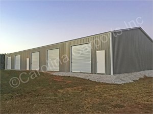 All Vertical Fully Enclosed Garage with Five 10 x 10 Garage Doors